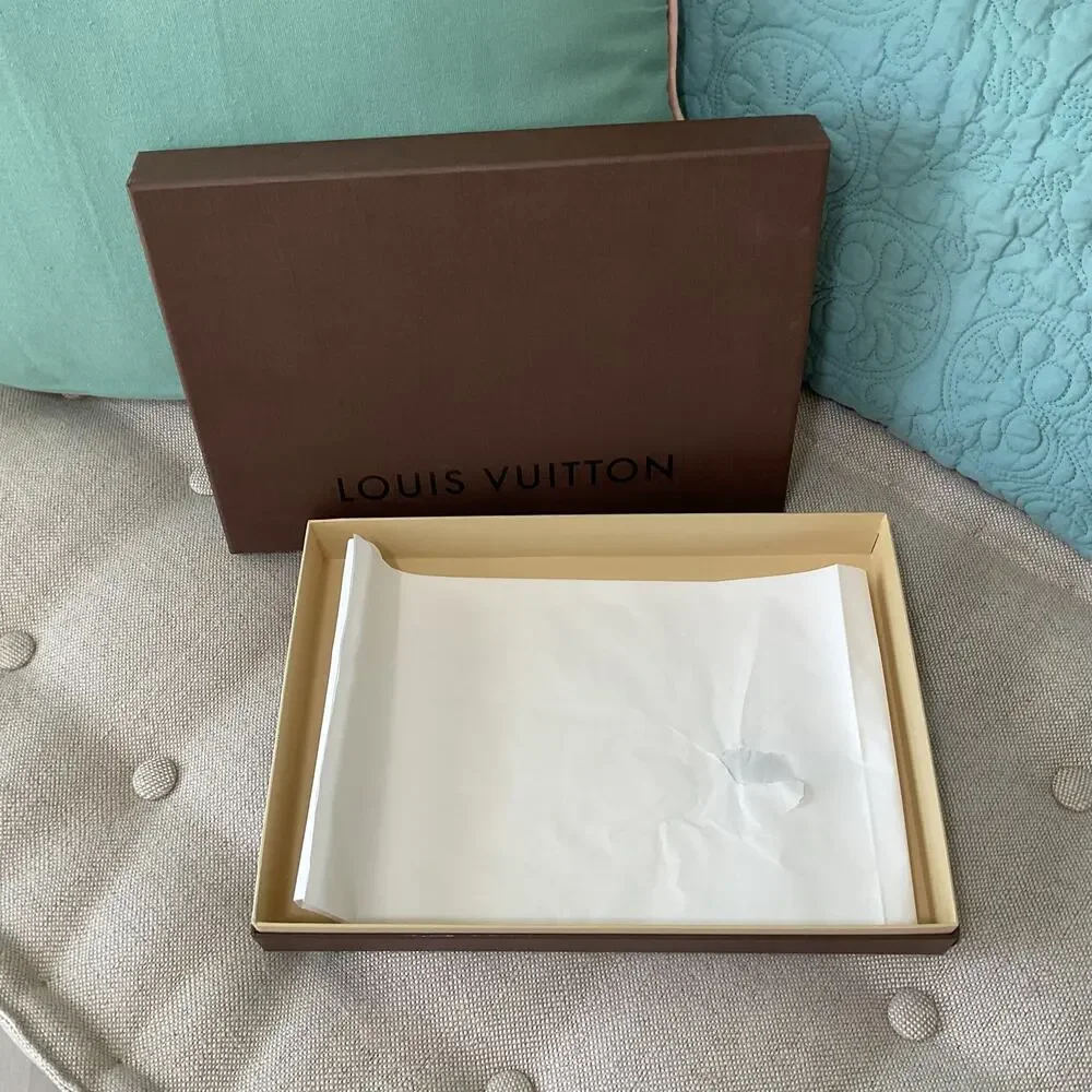 Louis Vuitton Brown Gift Box With Tissue Paper 2 x 11 x 8